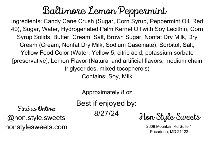 Baltimore Lemon Peppermint Stick Fudge