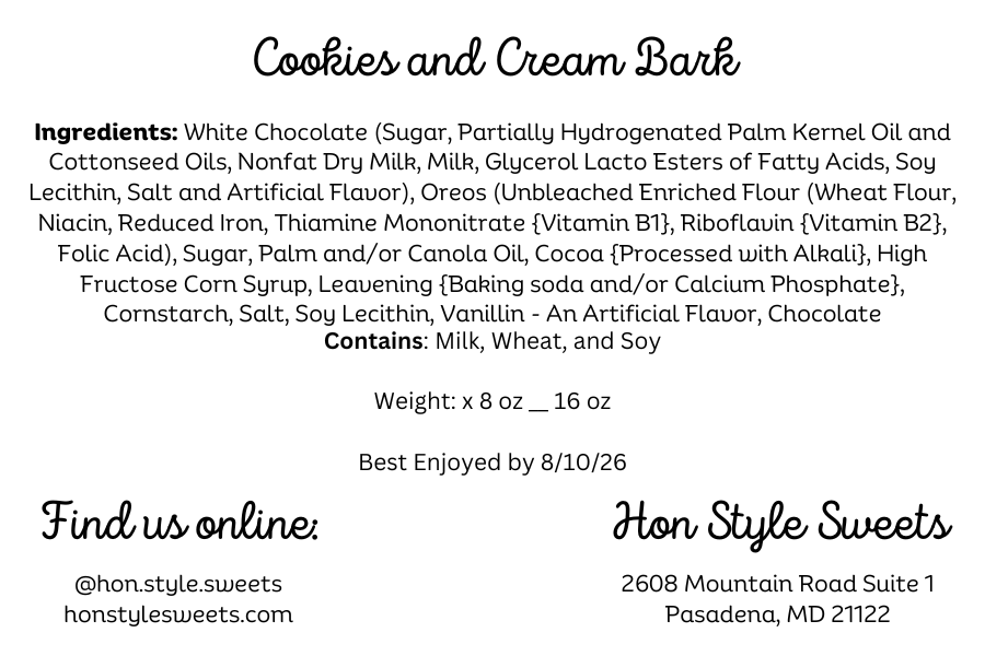 Cookies N Cream bark