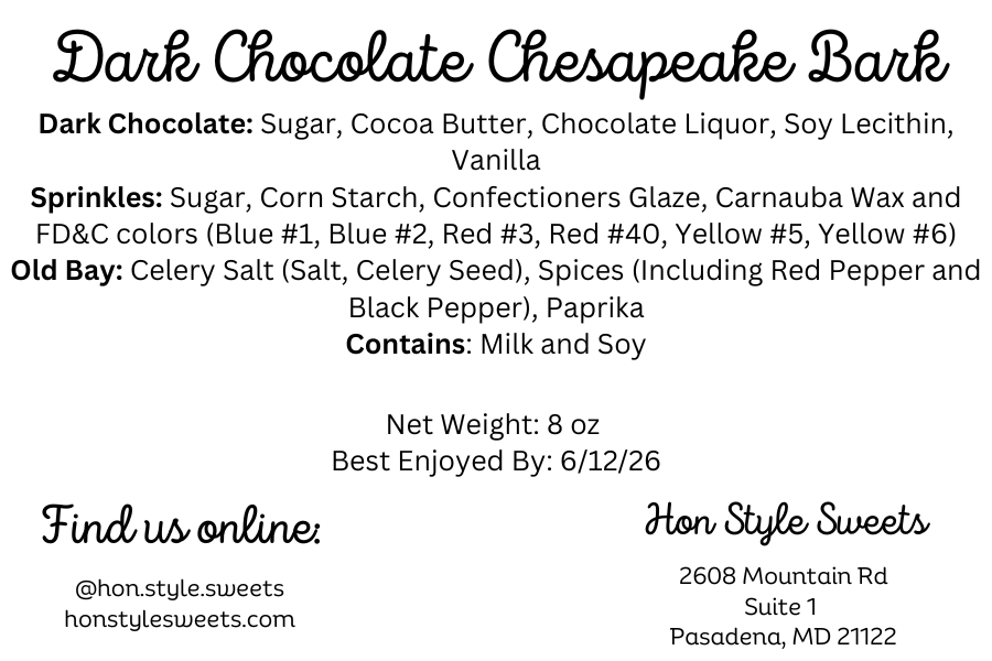 Dark Chocolate Chesapeake Bark