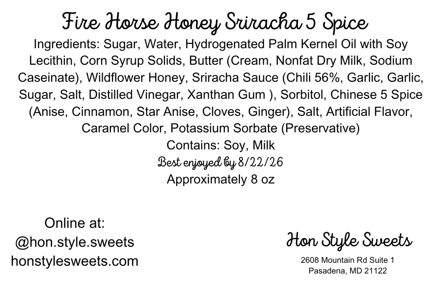 Fire Horse Honey Sriracha Chinese 5 Spice Fudge