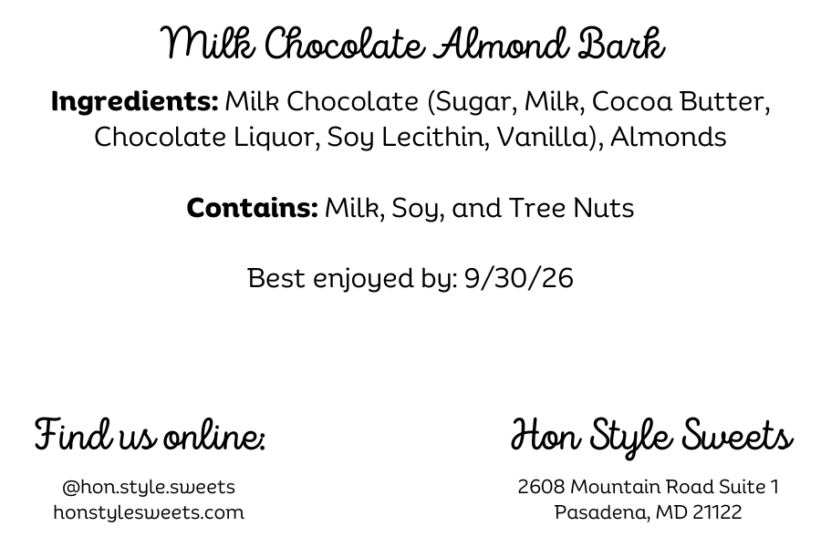 Milk Chocolate Almond Bark