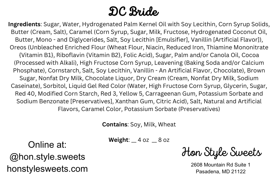 DC Bride Fudge