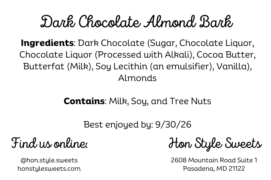 Dark Chocolate Almond Bark