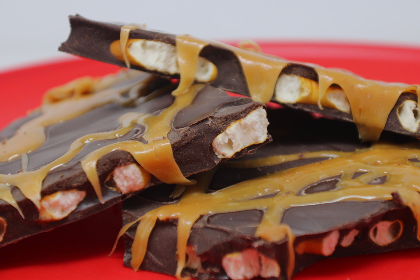 Dark Chocolate Caramel Pretzel Bark